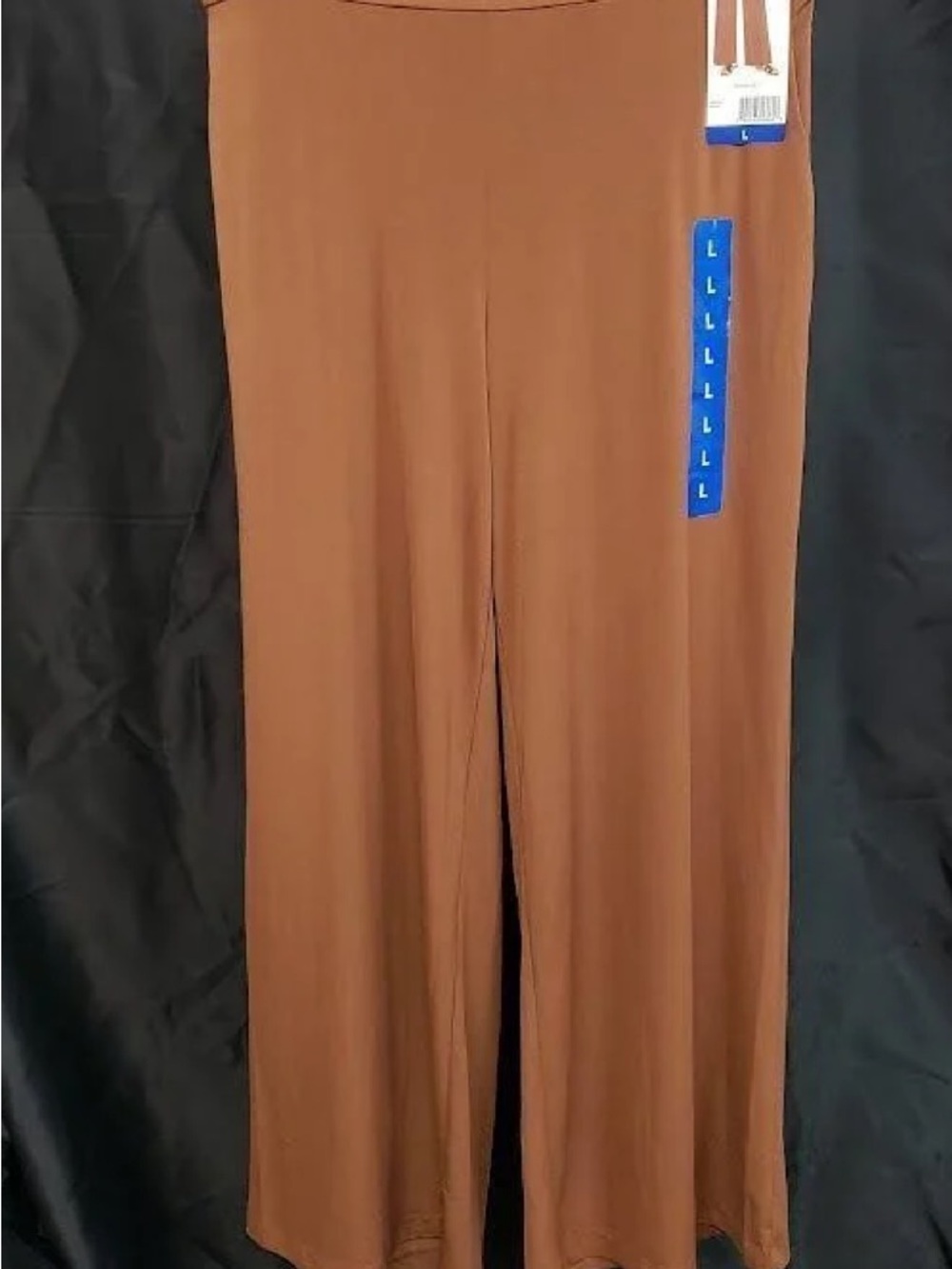 Three Dots Wide-Leg Pull-On Pants in Rust